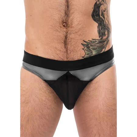 Male Power Iron Clad Thong S/M Black Mesh Comfort Waistband