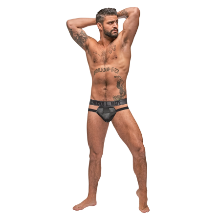 Male Power Checked Mate Cut Out Jock L/XL Sheer Patterned Waistband