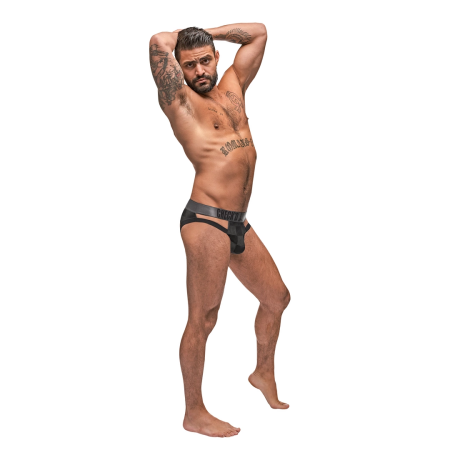 Male Power Checked Mate Cut Out Jock L/XL Sheer Patterned Waistband