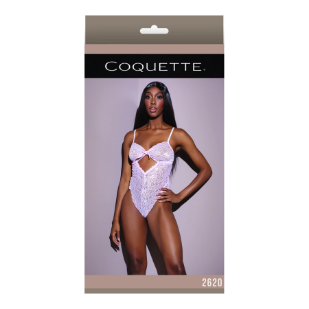 Leg Avenue Twist Cup Teddy Pink - One Size, Elegant Lace Design