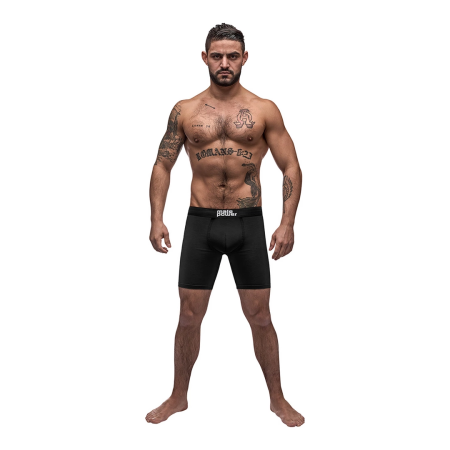 Male Power Black Nite Compression Shorts Long Leg L