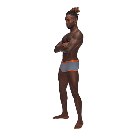 Male Power Uplift Mini Short XL Grey - Supportive Satin Waistband