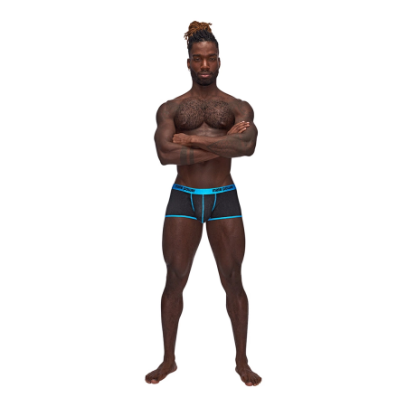 Male Power Uplift Mini Short S Black Satin Waistband Comfort Fit