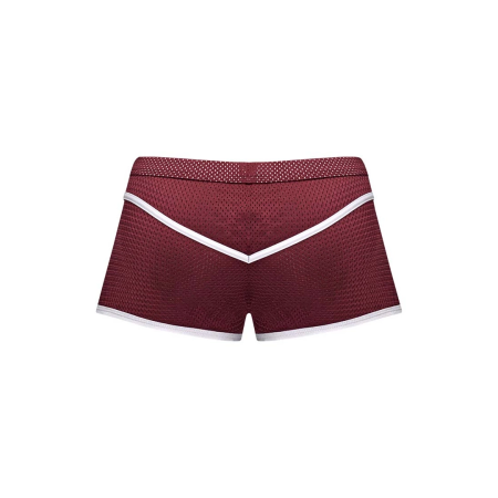 Male Power Sport Mesh Mini Short S Burgundy - Breathable Athletic Design