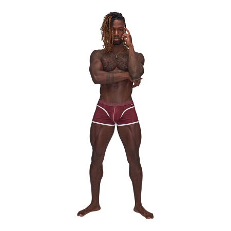 Male Power Sport Mesh Mini Short M Burgundy Athletic Fit