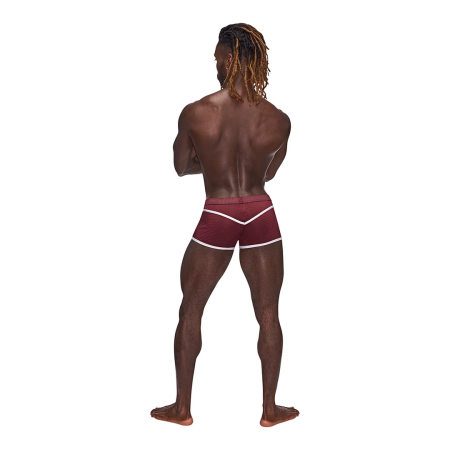 Male Power Sport Mesh Mini Short M Burgundy Athletic Fit