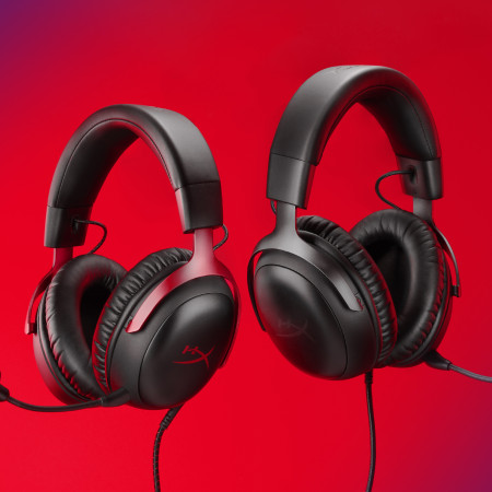 HyperX Cloud III juodos-raudonos žaidimų ausinės