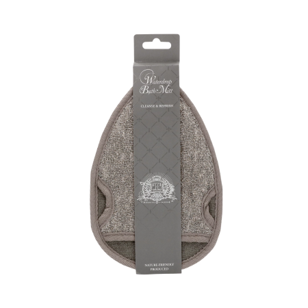 Touche Water Drop Bath Mitt Charcoal Hemp-Flax Exfoliating Glove