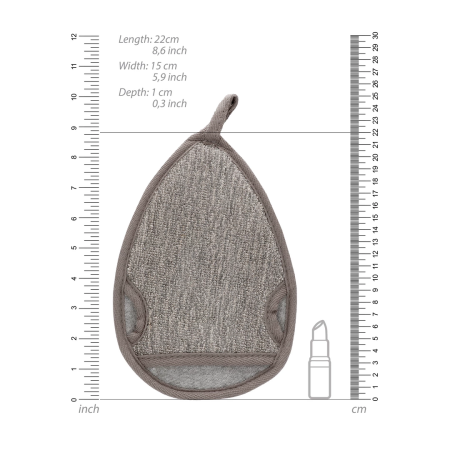 Touche Water Drop Bath Mitt Charcoal Hemp-Flax Exfoliating Glove