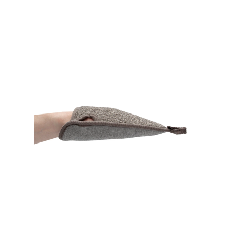 Touche Water Drop Bath Mitt Charcoal Hemp-Flax Exfoliating Glove