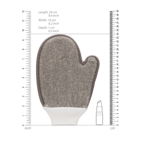 Touche Bath Glove with Cuff - Exfoliating Flax Hemp & Charcoal Care