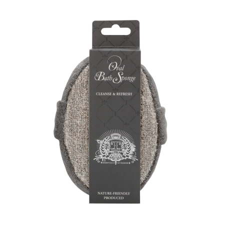 Touche Oval Bath Sponge Flax & Hemp Charcoal Double-Sided Scrubber