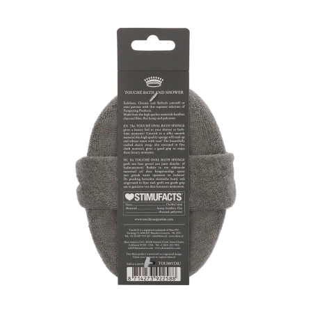 Touche Oval Bath Sponge Flax & Hemp Charcoal Double-Sided Scrubber