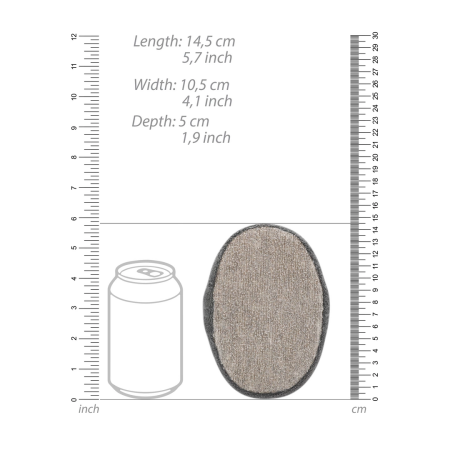 Touche Oval Bath Sponge Flax & Hemp Charcoal Double-Sided Scrubber