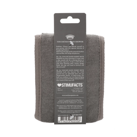 Touche Hand Insert Bath Sponge Flax & Hemp with Charcoal - Dual-Sided