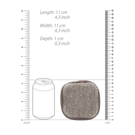 Touche Square Face Pad with Charcoal & Natural Hemp Fibers, Black