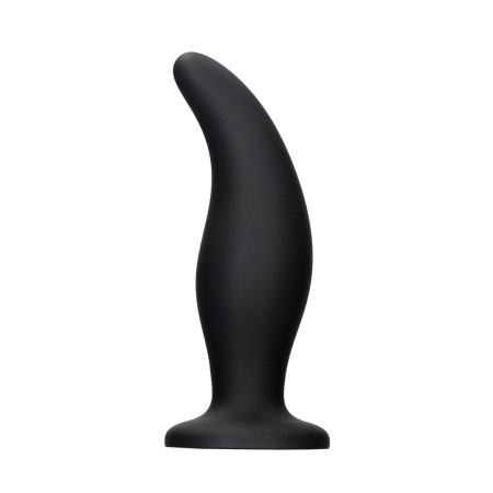 Shots Curve Silicone Intimate Plug with Suction Base Black