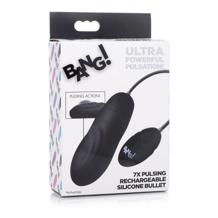 XR Brands Vibrating Silicone Bullet Intimate Device Rechargeable Black