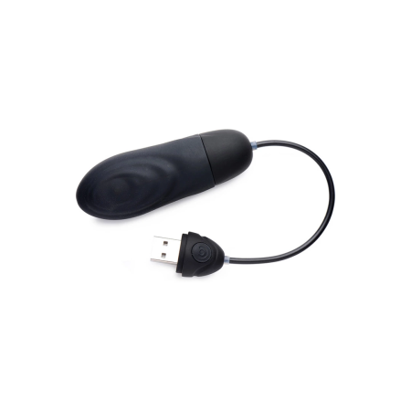 XR Brands Vibrating Silicone Bullet Intimate Device Rechargeable Black