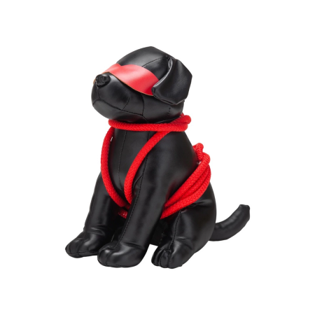 Kinksters Roped Up Rover - Leather Pup Figure with Rope Detail, Black