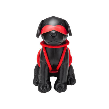 Kinksters Roped Up Rover - Leather Pup Figure with Rope Detail, Black