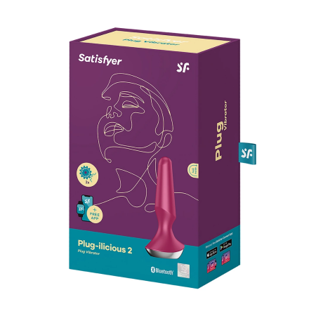 Satisfyer Plug-ilicious 2 Vibrating Anal Plug Berry Rechargeable Silicone