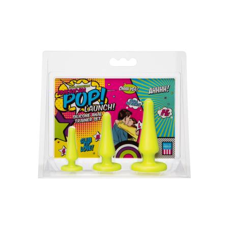 Doc Johnson Launch! Silicone Anal Trainer Set Yellow - Progressive System