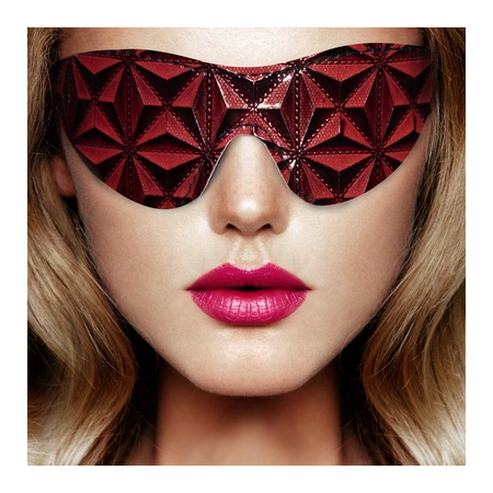 Ouch! Diamond Pattern Faux-Leather Eye Mask, Black, 19.5 cm