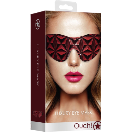 Ouch! Diamond Pattern Faux-Leather Eye Mask, Black, 19.5 cm