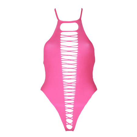 NEON High-Cut UV Active Bodysuit Neon Pink Stretchy XS-XXXXL