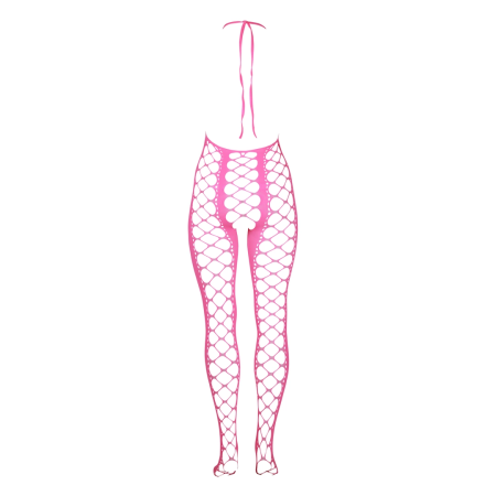 NEON Bodystocking by Shots - Halterneck, UV-Activated, Neon Pink, XS-XL