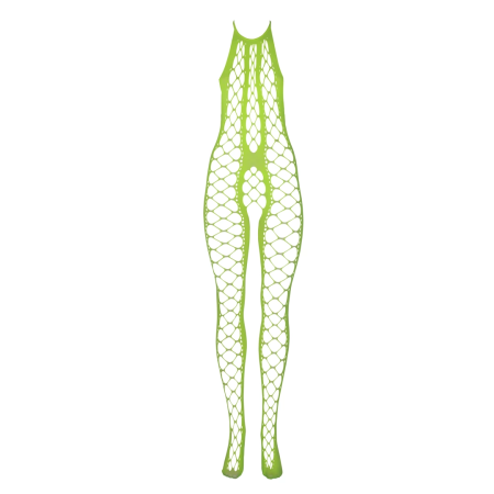 Shots Neon Bodystocking Halterneck UV-Activated Neon Pink XS/XL