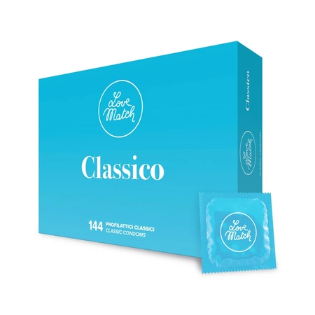 Love Match Classico Premium Condoms 144-Pack Comfort Fit Lubricated