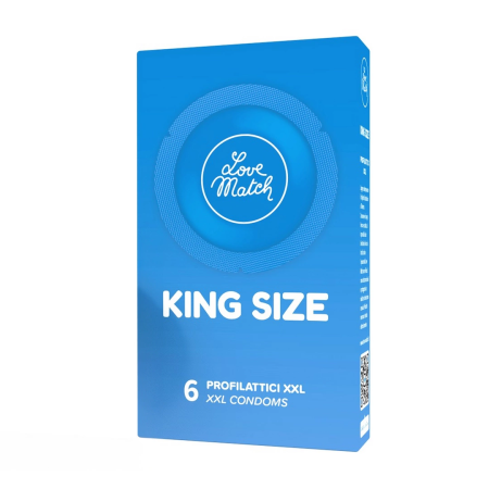 Love Match King Size Large Condoms 60 mm 6-Pack for Comfortable Fit