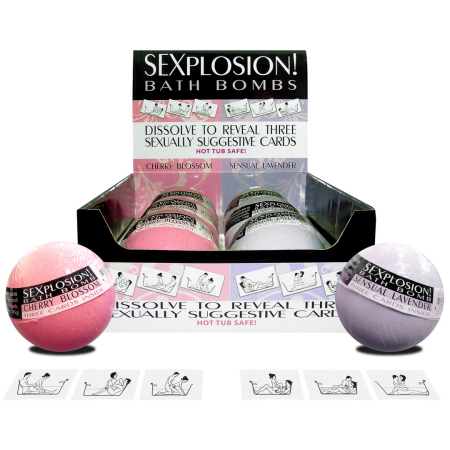 Sexplosion Bath Bombs Set - 6 Pieces, 3 Fragrances, Waterproof Cards