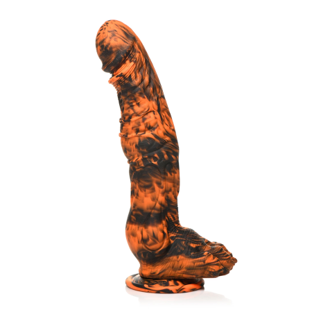 Creature Cocks Sabretooth Silicone Model, Orange/Black, Suction Base