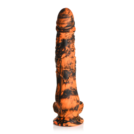Creature Cocks Sabretooth Silicone Model, Orange/Black, Suction Base
