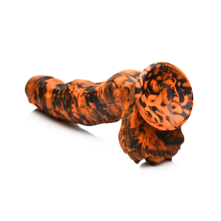 Creature Cocks Sabretooth Silicone Model, Orange/Black, Suction Base