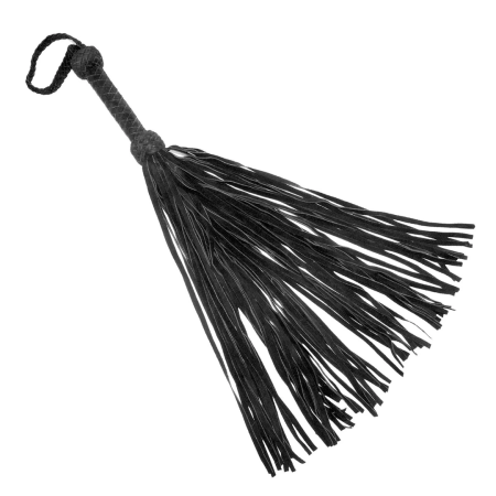 Prowler RED Leather Suede Flogger Black - Sturdy Suede Handle, Long Strands