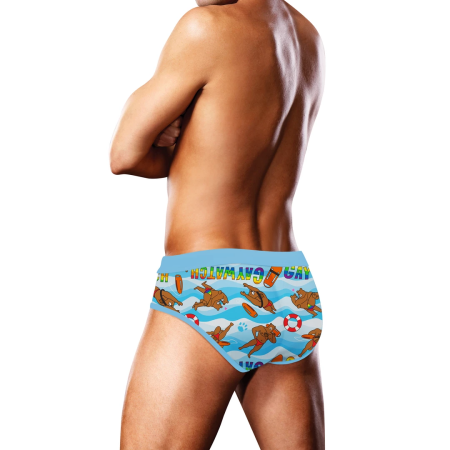 Prowler Swim Brief Bears XL - Playful Beach Print, Adjustable Waist