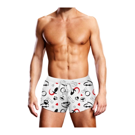 Prowler Swim Trunks Puppie Print Black/White/Red XL