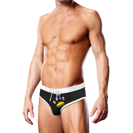 Prowler Swim Brief Black Oversized Paw X - Pride Edition, Comfortable Fit