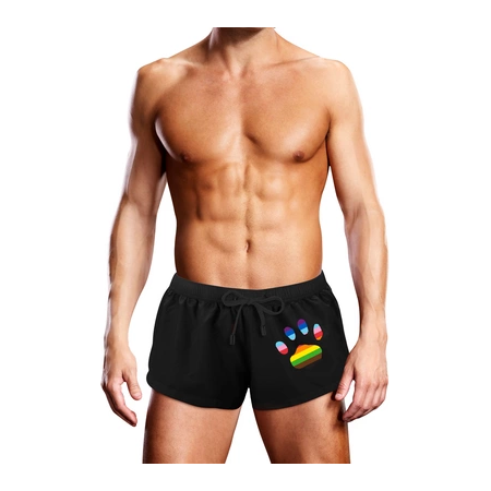 Prowler Swim Trunk Black Oversized Paw M - Quick-Dry, Pride Design