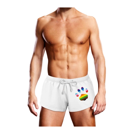 Prowler Swim Trunks White Oversized Paw Print XL Quick-Dry