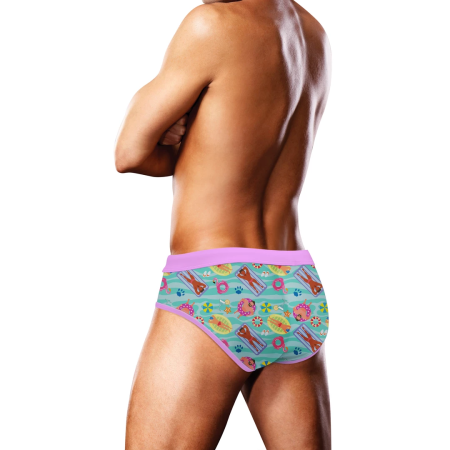 Prowler Swim Brief L - Pool Float Print, Quick-Dry, Adjustable Fit