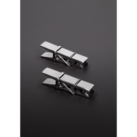 Ouch! Heavy Duty Stainless Steel Clothespin-Style Nipple Clamps Silver