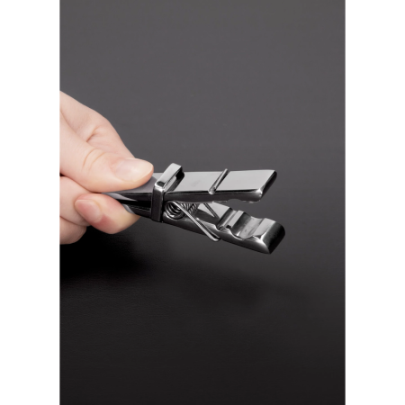 Ouch! Heavy Duty Stainless Steel Clothespin-Style Nipple Clamps Silver