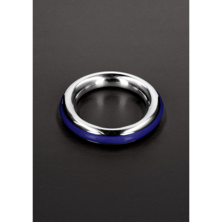 Cazzo Tensions Steel Ring 45mm with Silicone Inlay - Red Accent