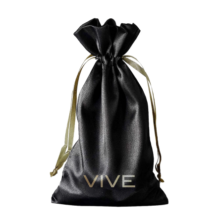 Vive Satin Storage Bag Black - Elegant Accessory Organizer, Medium