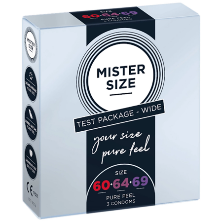 MISTER SIZE Pure Feel Test Pack 3 Sizes 60/64/69mm - 9 Condoms